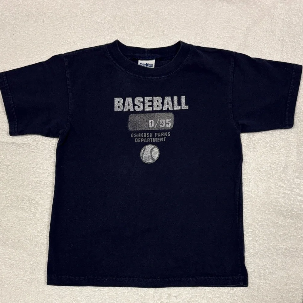 OshKosh B'gosh 90’s Navy Baseball vintage cotton Graphic Tee size 6